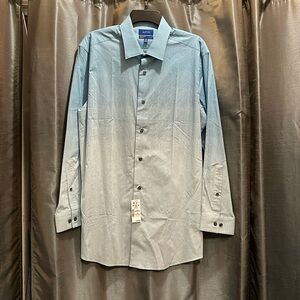 NWT APT.9 Men’s Dress Shirt Blue Drip Stripe Ombré